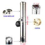 Solar DC Deep Well Submersible Water Pump with MPPT Digital Display Controller, 304 Stainless Steel Pump for Farm Irrigation & Off‑Grid Water Supply