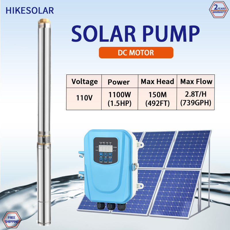 2 Inch DC Solar Submersible Centrifugal Water Pump, Plastic Impeller, Optional AC‑DC Dual‑Power for Deep Well Irrigation Water Supply