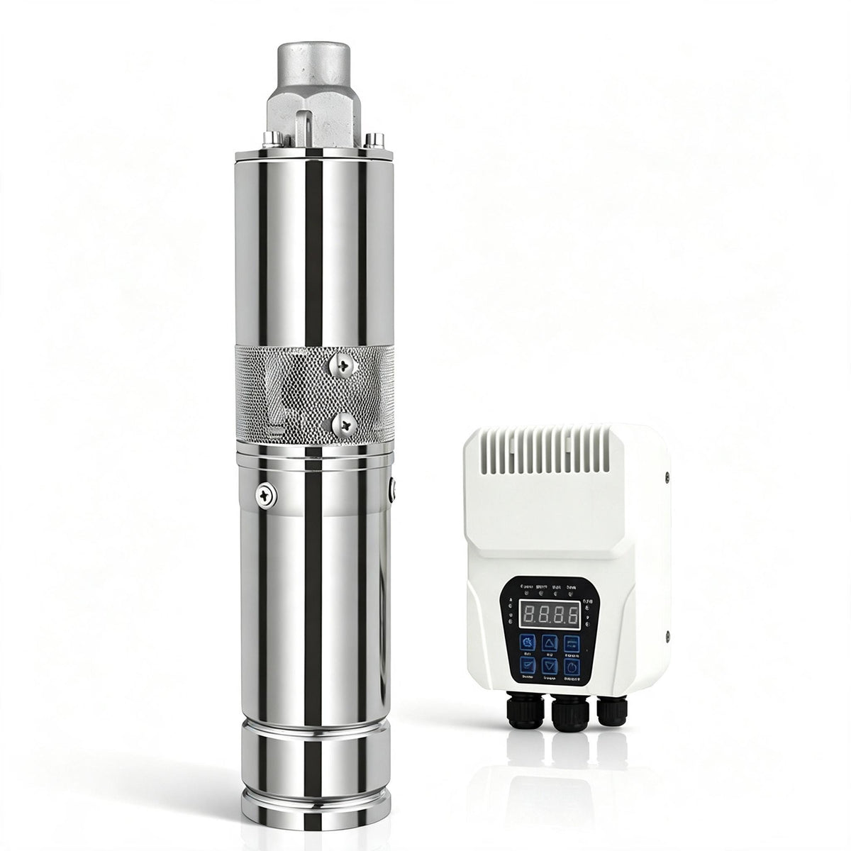 3 Inch DC Solar Submersible Screw Water Pump, Screw Impeller, 80W‑1300W, for Deep Well Remote Water Supply & Farm Irrigation
