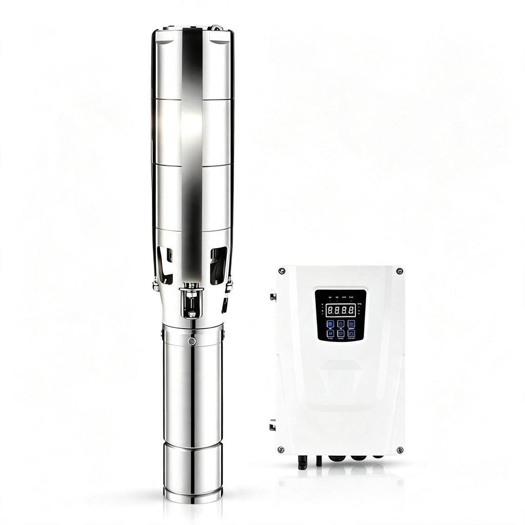 6 Inch 3.5HP Hybrid Solar Submersible Well Pump AC/DC Switchable MPPT, Ideal for Remote Farm Livestock Watering