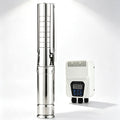 Pure DC Solar Water Submersible Pump, Stainless Steel Impeller Deep Well Pump Complete with Solar Installation Cables