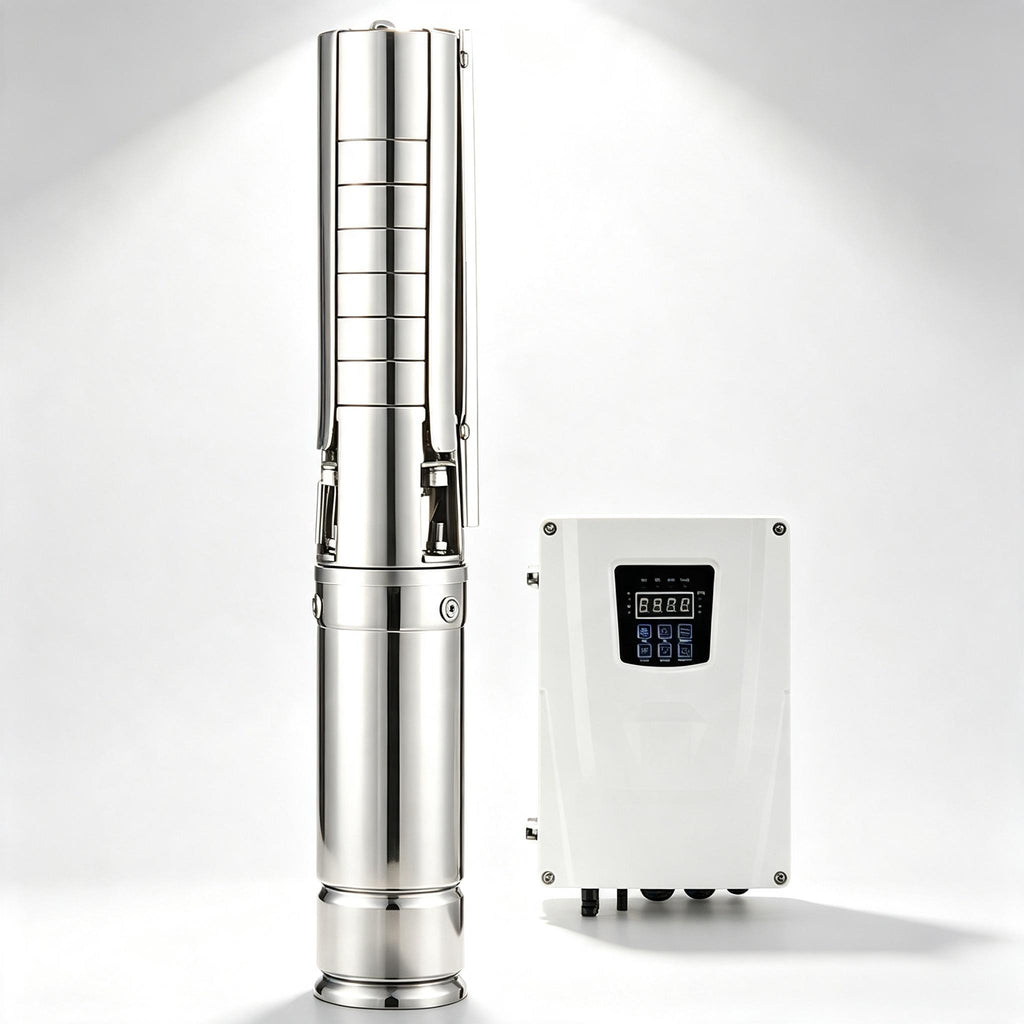 All-in-One AC/DC Dual Power Solar Well Pump, Stainless Steel Impeller Submersible Pump for Farm Irrigation