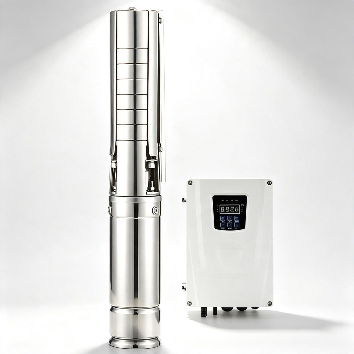All-in-One AC/DC Dual Power Solar Well Pump, Stainless Steel Impeller Submersible Pump for Farm Irrigation