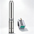 3‑Inch Brushless DC Solar Submersible Deep Well Pump with External MPPT Controller, Stainless Steel Solar Water Pump for Farm Irrigation, Livestock Drinking and Off‑Grid Household Water Supply