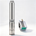 4 Inch Budget‑Friendly Brushless DC Solar Submersible Deep Well Pump with External MPPT Controller, 250W‑2200W Solar Water Pump for Farm Irrigation Livestock and Off‑Grid Domestic Water Supply