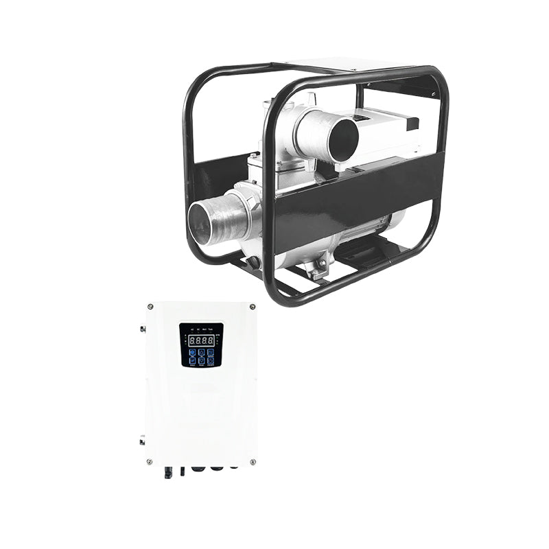 Heavy Flow Portable Self-Priming Solar Water Pump, AC/DC Dual Power Centrifugal Pump with Stainless Steel Housing