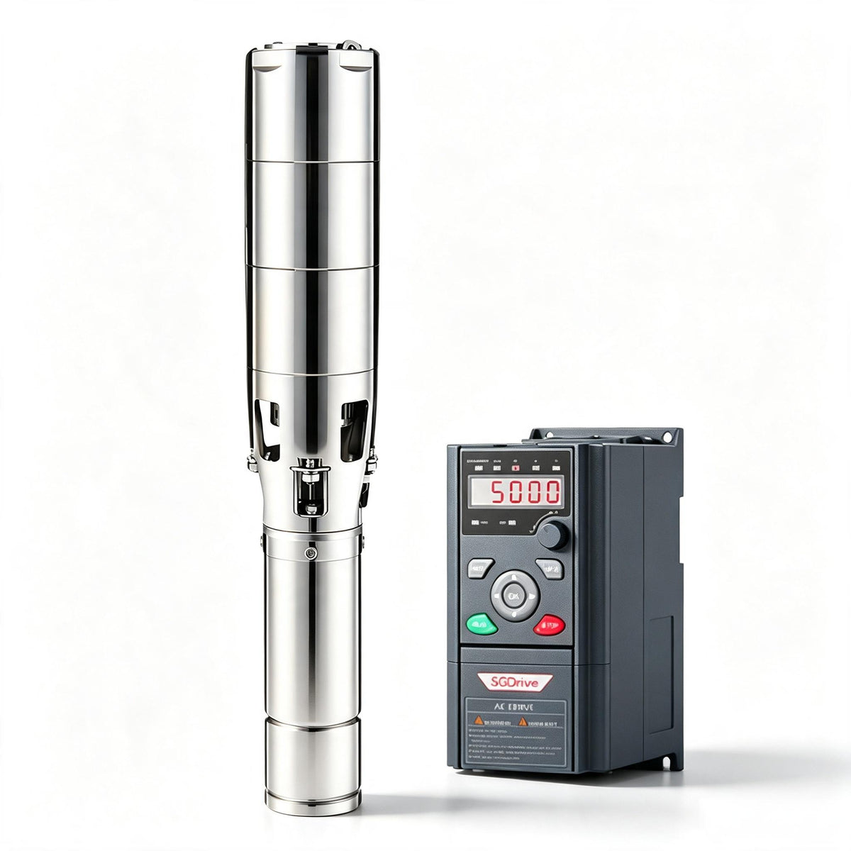 6 Inch Three‑Phase 380V Deep Well Submersible Pump, 13kW‑22kW, 4‑Inch Motor, Large Flow 40‑80m³/h, Max 750V DC Solar Input for Heavy‑Duty Water Supply