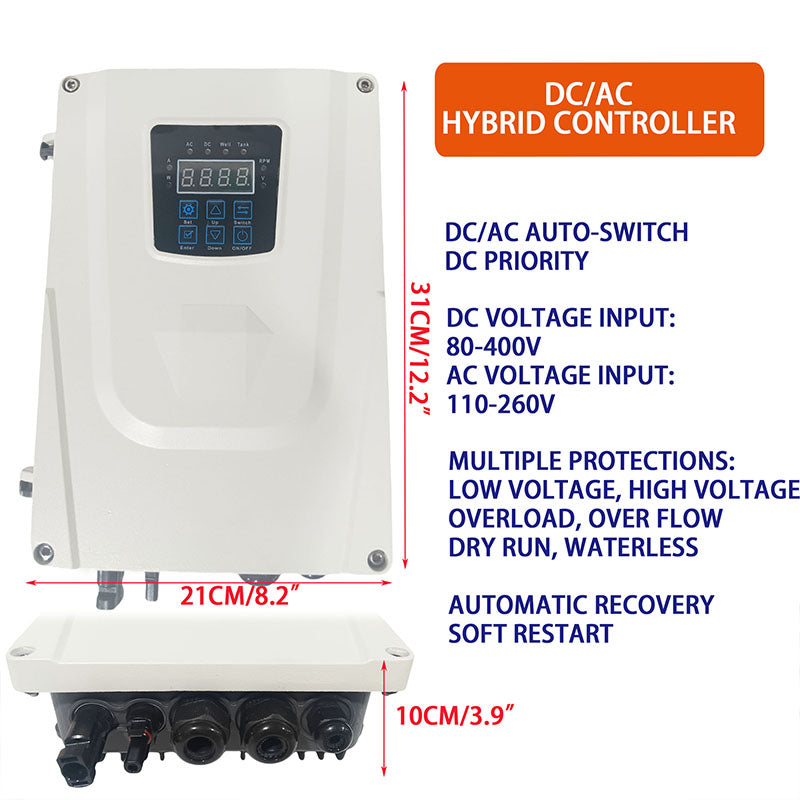 AC DC Hybrid Centrifugal Self‑Priming Booster Pump, Surface Solar Water Pump for Household Pressure Boosting and Farm Irrigation