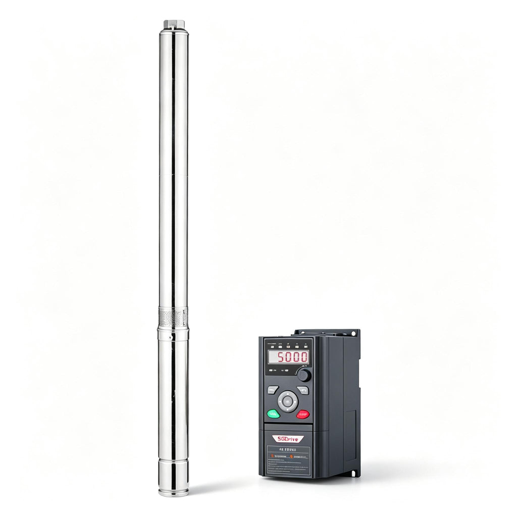 4‑Inch AC‑DC Hybrid Solar Deep Well Submersible Pump, Plastic Impeller, High Head High Power 4kW‑18.5kW for Large‑Volume Water Lifting