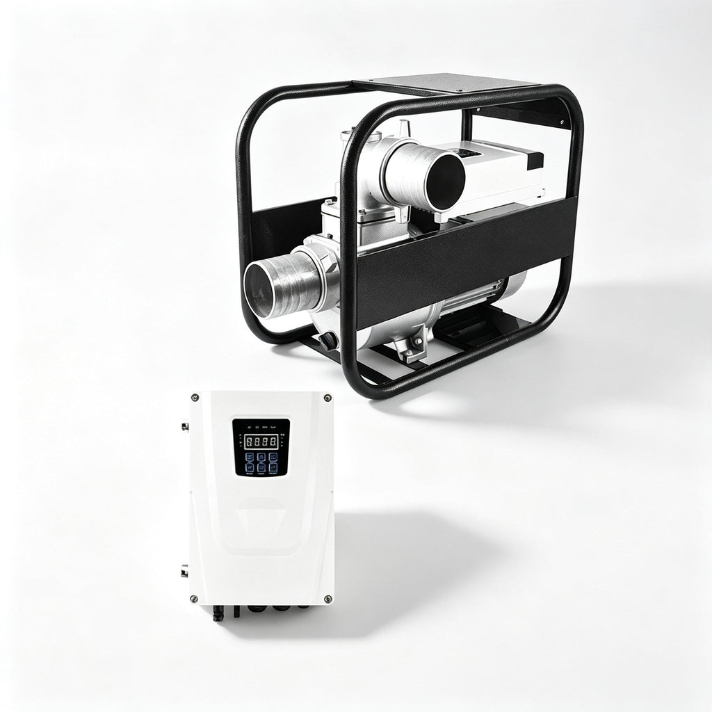 Heavy Flow Portable Self-Priming Solar Water Pump, AC/DC Dual Power Centrifugal Pump with Stainless Steel Housing