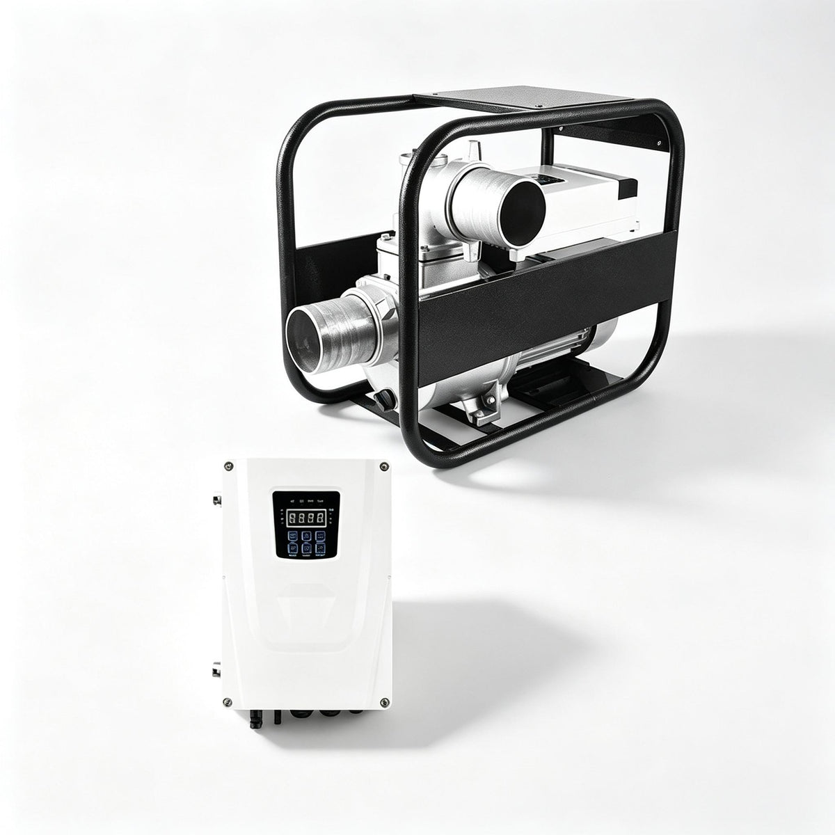 Heavy Flow Portable Self-Priming Solar Water Pump, AC/DC Dual Power Centrifugal Pump with Stainless Steel Housing