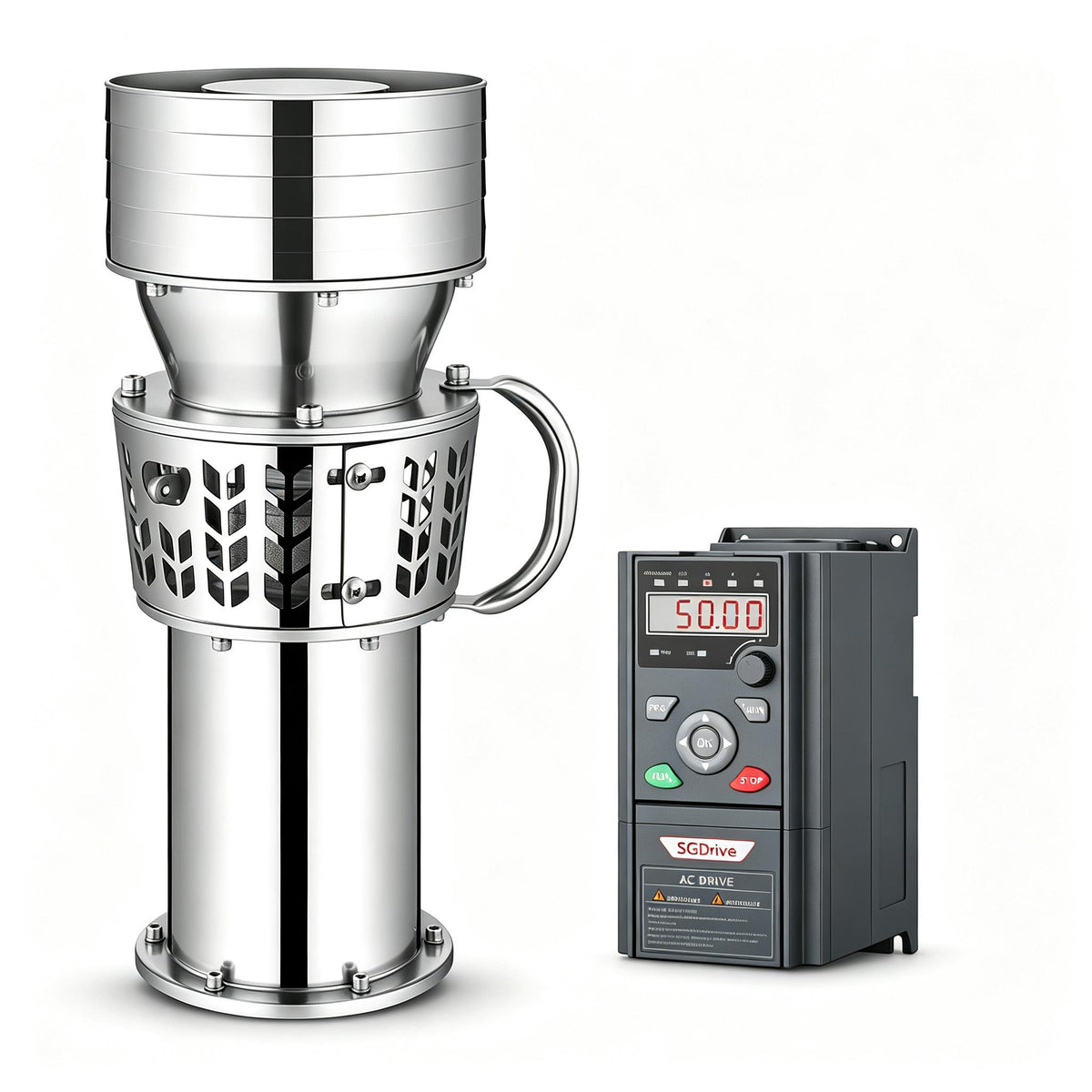 3‑Phase AC‑DC 380V Max Flow Solar Submersible Drainage Pump, Full Stainless Steel Brushless Motor 5.5‑11KW, Ultra‑Large Flow Low Head Max DC 700V for Tank Dewatering