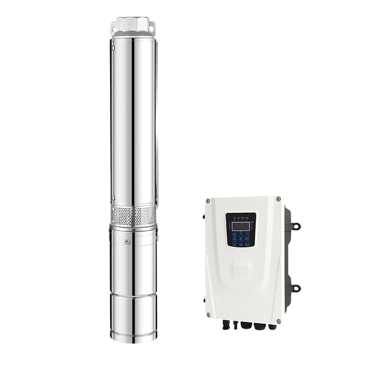 Dual Power AC/DC Solar Submersible Pump, Lightweight Plastic Impeller Well Pump with MPPT Control Unit