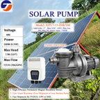Bomba solar para piscina, híbrida de CC y CA-CC opcional, bomba centrífuga de superficie con motor sin escobillas para circulación, filtración y tratamiento de agua de piscinas y estanques