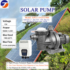 Bomba solar para piscina, híbrida de CC y CA-CC opcional, bomba centrífuga de superficie con motor sin escobillas para circulación, filtración y tratamiento de agua de piscinas y estanques