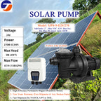 Bomba solar para piscina, híbrida de CC y CA-CC opcional, bomba centrífuga de superficie con motor sin escobillas para circulación, filtración y tratamiento de agua de piscinas y estanques