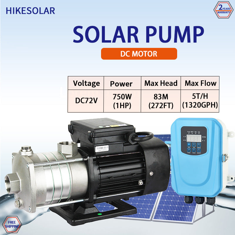 Solar Centrifugal Booster Pump, Stainless Steel Impeller, DC Surface Booster Water Pump for Home Water Pressure Increase & Farm Irrigation