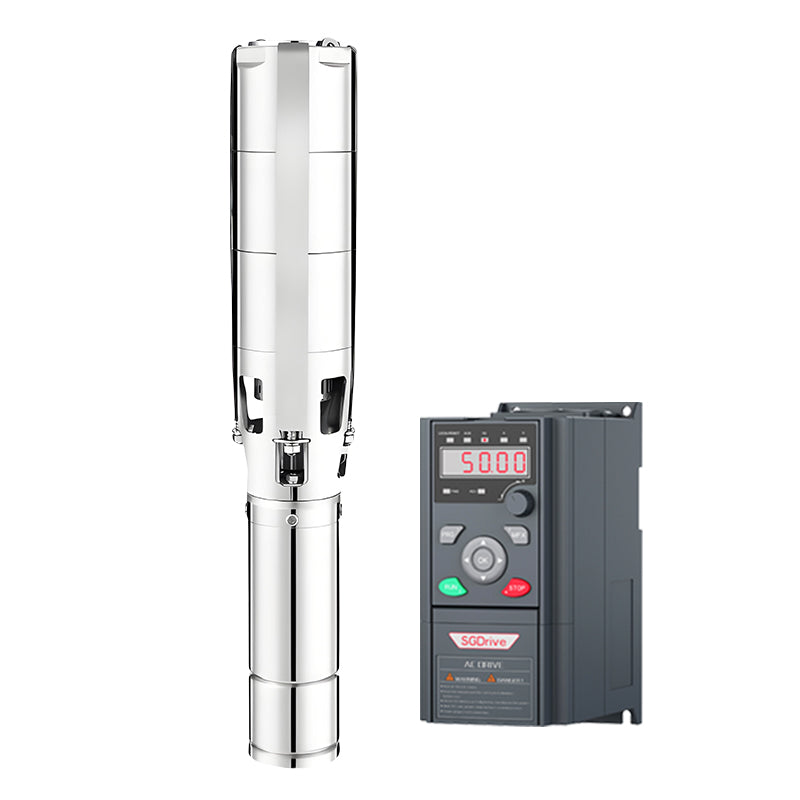Large Power Modular Solar Deep Well Pump Kit, AC DC Hybrid Submersible Pump with Corrosion Resistant Stainless Steel Body