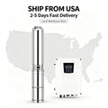 4 Inch AC‑DC Hybrid Solar Submersible Water Pump, Brushless Motor, 2‑Year Warranty for Clean Water USA Stock And Fast Delivery