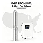 4 Inch AC‑DC Hybrid Solar Submersible Water Pump, Brushless Motor, 2‑Year Warranty for Clean Water USA Stock And Fast Delivery