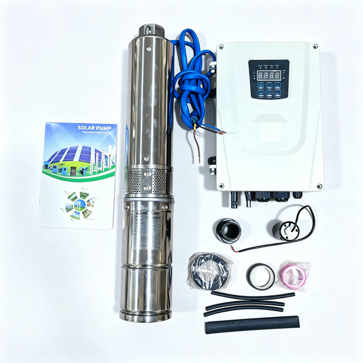 4 Inch AC‑DC Hybrid Solar Submersible Water Pump, Brushless Motor, 2‑Year Warranty for Clean Water USA Stock And Fast Delivery